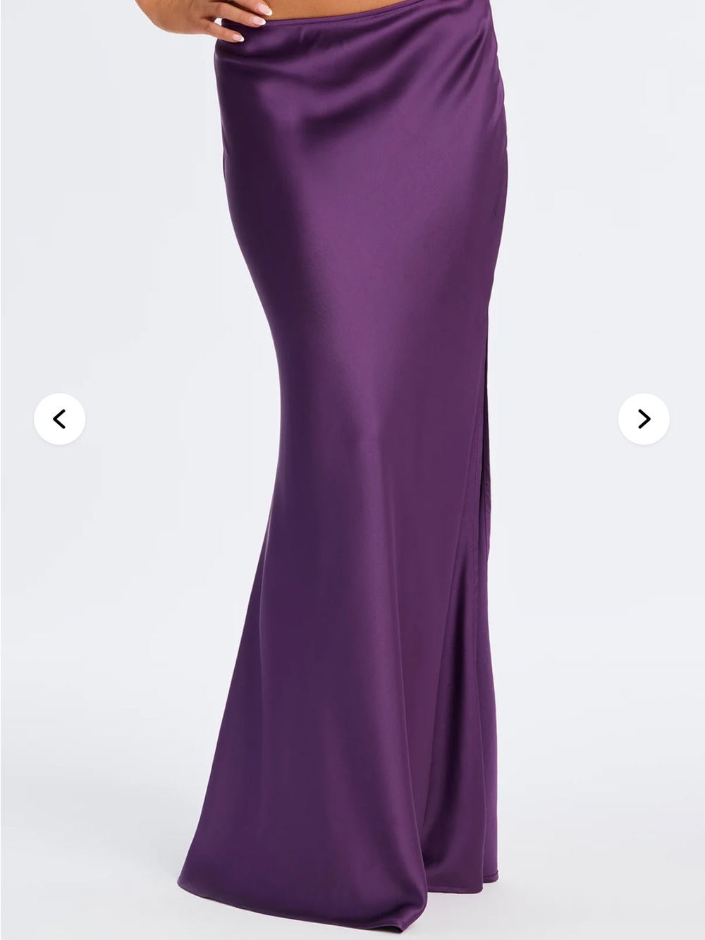 Purple Satin Maxi Skirt set